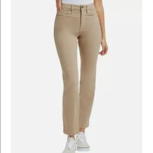 Good American Good Classic Pants Womens 10 30 Tan High Rise Stretch Casual 0210X - Picture 1 of 8